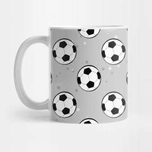 Football / Soccer Balls - Seamless Pattern on Grey Background Mug